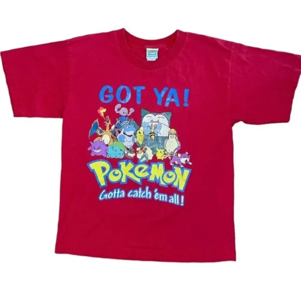Vintage 2000 Pokémon Gotta Catch Em All Nintendo T Shirt Size XL Youth Red Y2K
